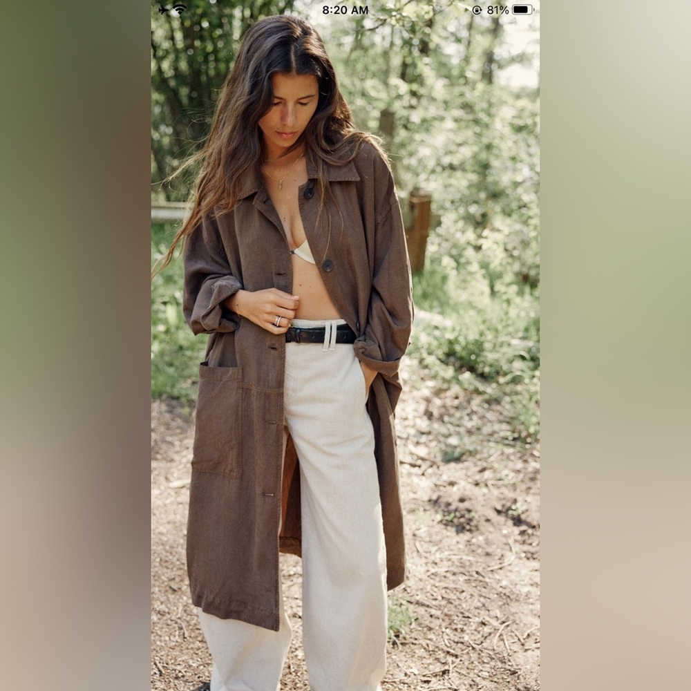 Zara brown trench jacket Sz L